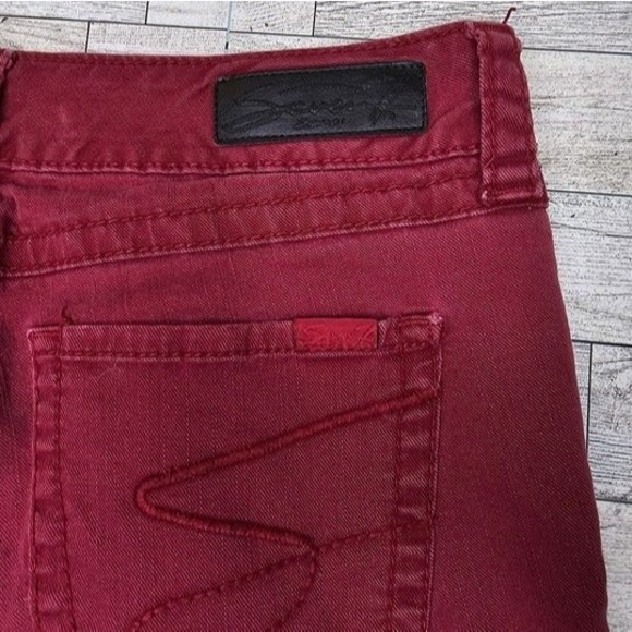 Seven7 Red Skinny Denim Leggings Pants, Women's Size 10 - Picture 8 of 8